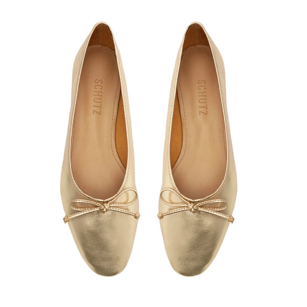 SCHUTZ The Arissa Metallic Leather Flat